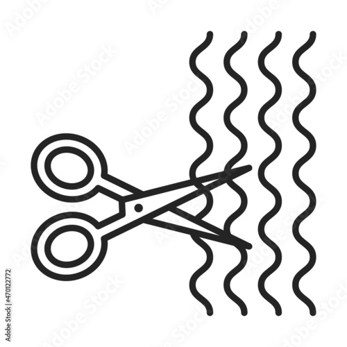 Icon of scissors cutting hair vector isolated. Hairdresser symbol, hairdresser professional tool.