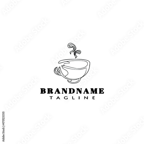 Wallpaper Mural coffee cup logo cartoon icon design template black modern cute vector illustration Torontodigital.ca