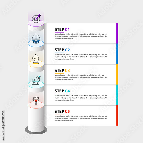 Infographic design template. Creative concept with 5 steps
