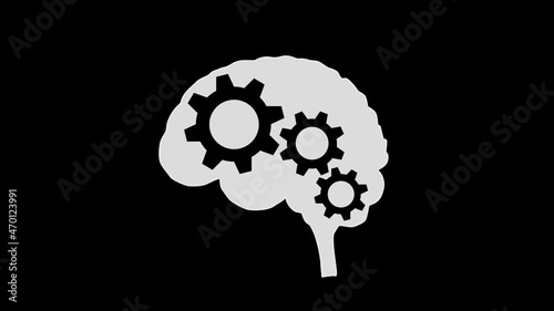 2D animation of Brain power - gears loop