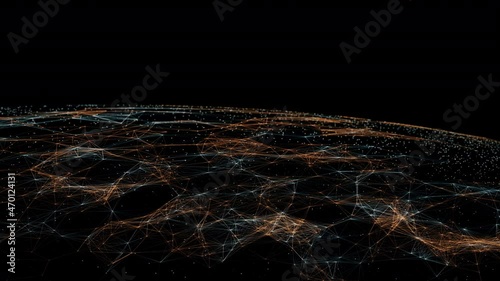 Earth Logistics/Connection lines Around Earth Globe, Futuristic Technology  Theme Background Logistics. Global International Connectivity Background. 3d Rendering