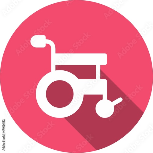 Wheelchair Glyph Circle Vector Icon Design