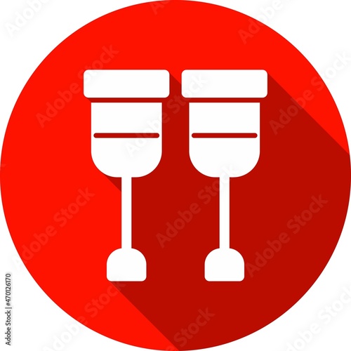 Crutch Glyph Circle Vector Icon Design