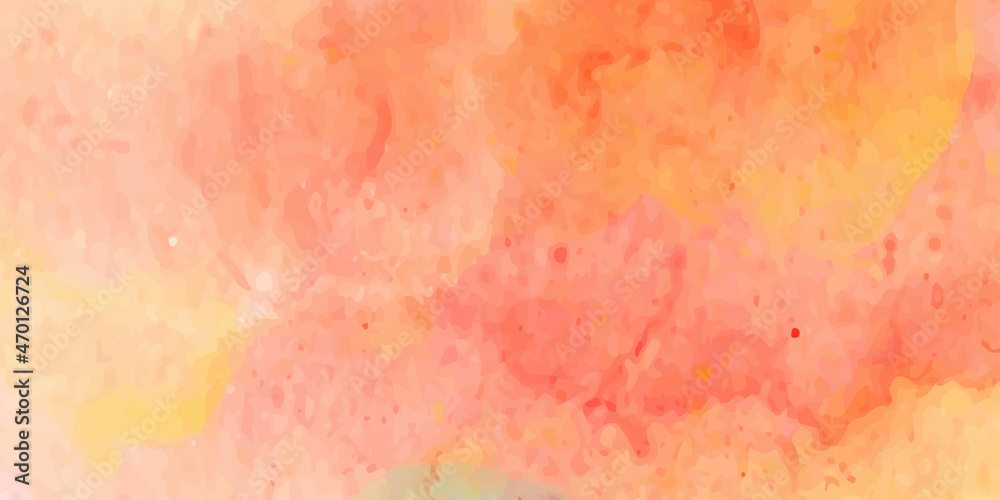 abstract background pink water drops, bright hot pink watercolor and soft peach orange and beige colors on old crumpled paper texture design,