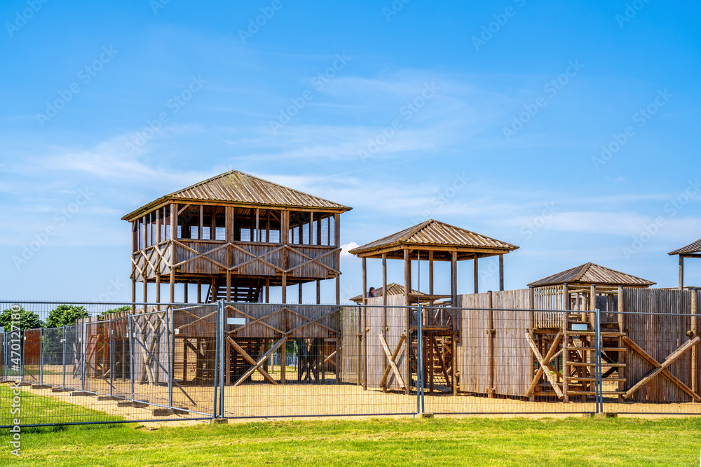 Spielplatz, Archäologischer Park, Xanten, Nordrhein-Westfalen, Deutschland Spielplatz, Archäologischer Park, Xanten, Nordrhein-Westfalen, Deutschland