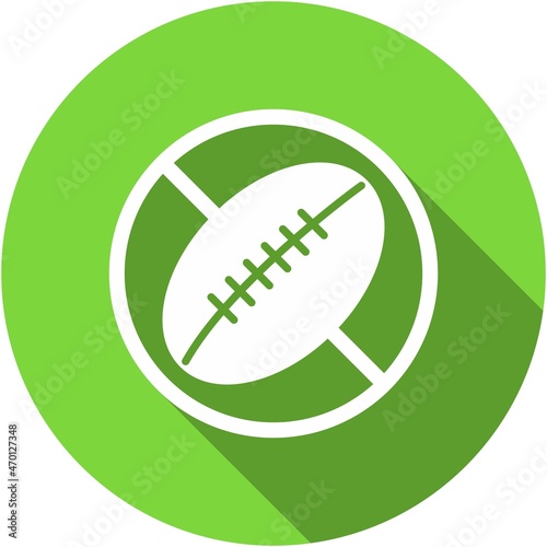 Rugby Glyph Circle Vector Icon Design