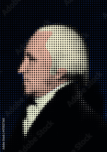 Graphic elaboration of the portrait of George Washington, first president of the United States.