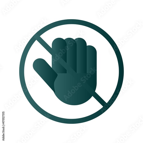 Halt Glyph Gradient Vector Icon Design