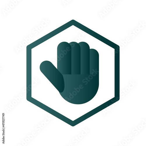 Halt Glyph Gradient Vector Icon Design