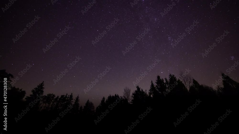 Night sky and Milky Way over forest. Night sky and Milky Way over forest.