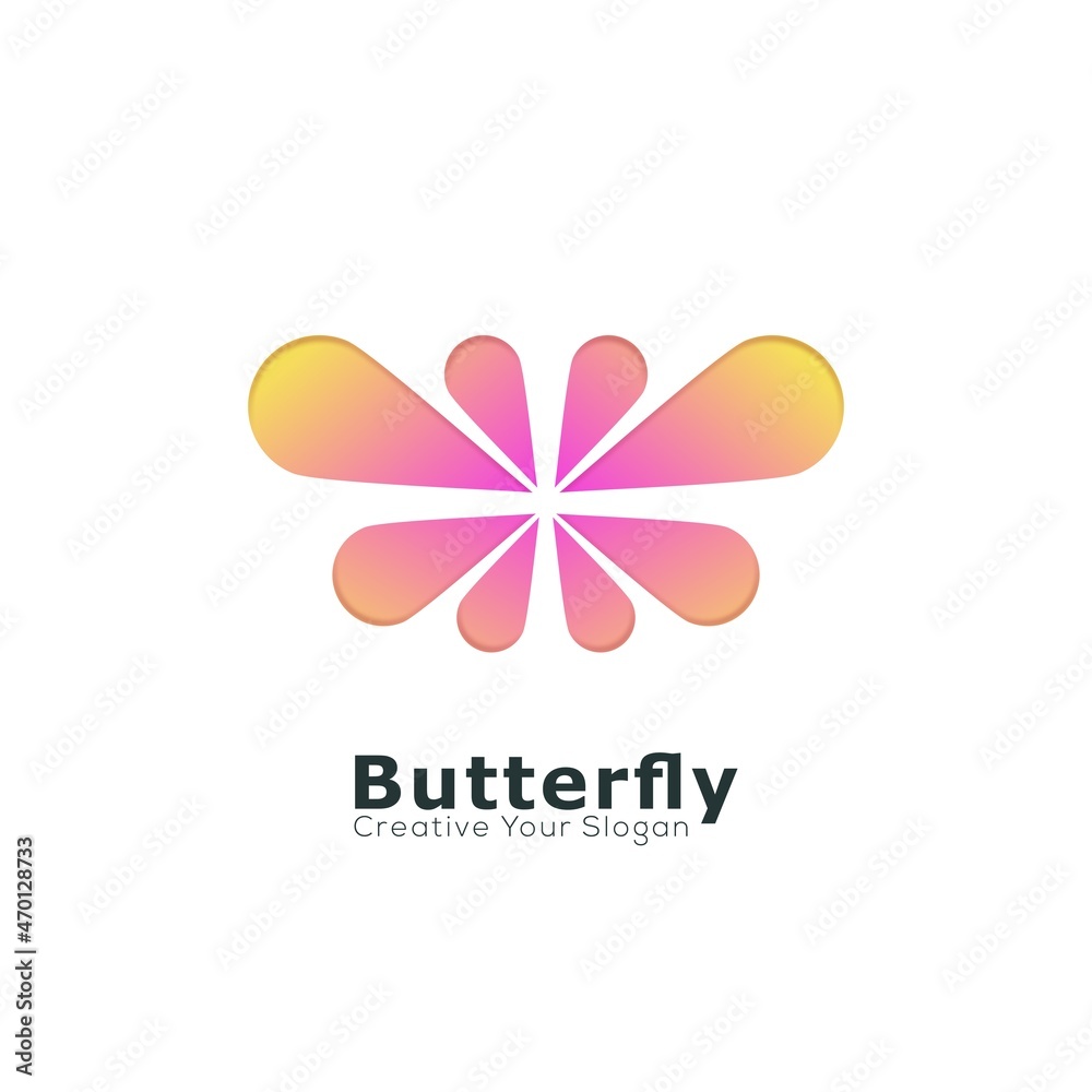 Modern beauty butterfly gradient modern colorful