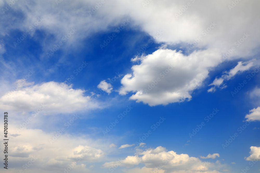 The blue sky and white clouds