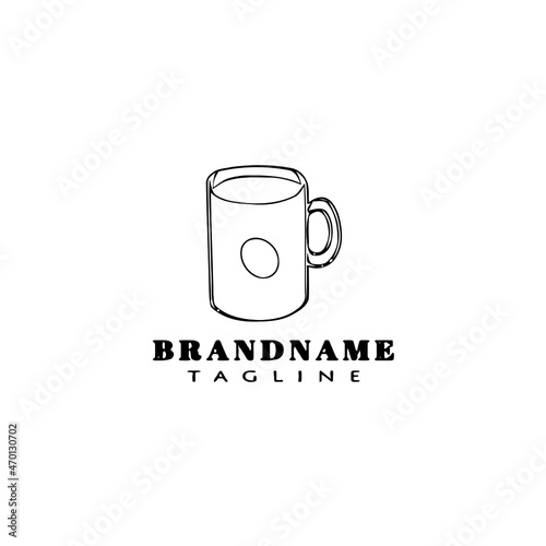 cup logo cartoon icon design template black isolated vector illustration