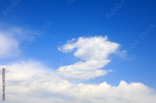 The blue sky and white clouds