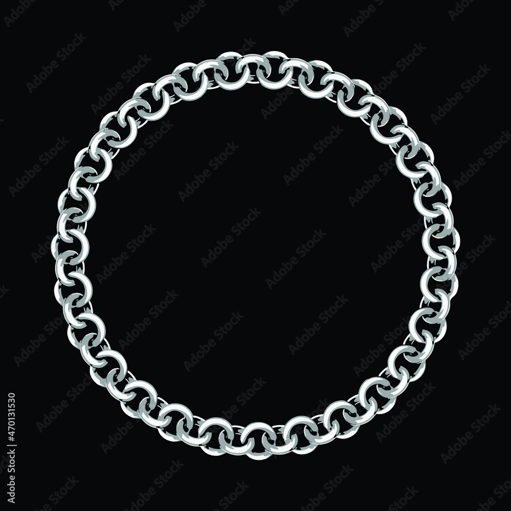 Round frame of chain. Circle chain frame. Round frame of chain. Circle chain frame.