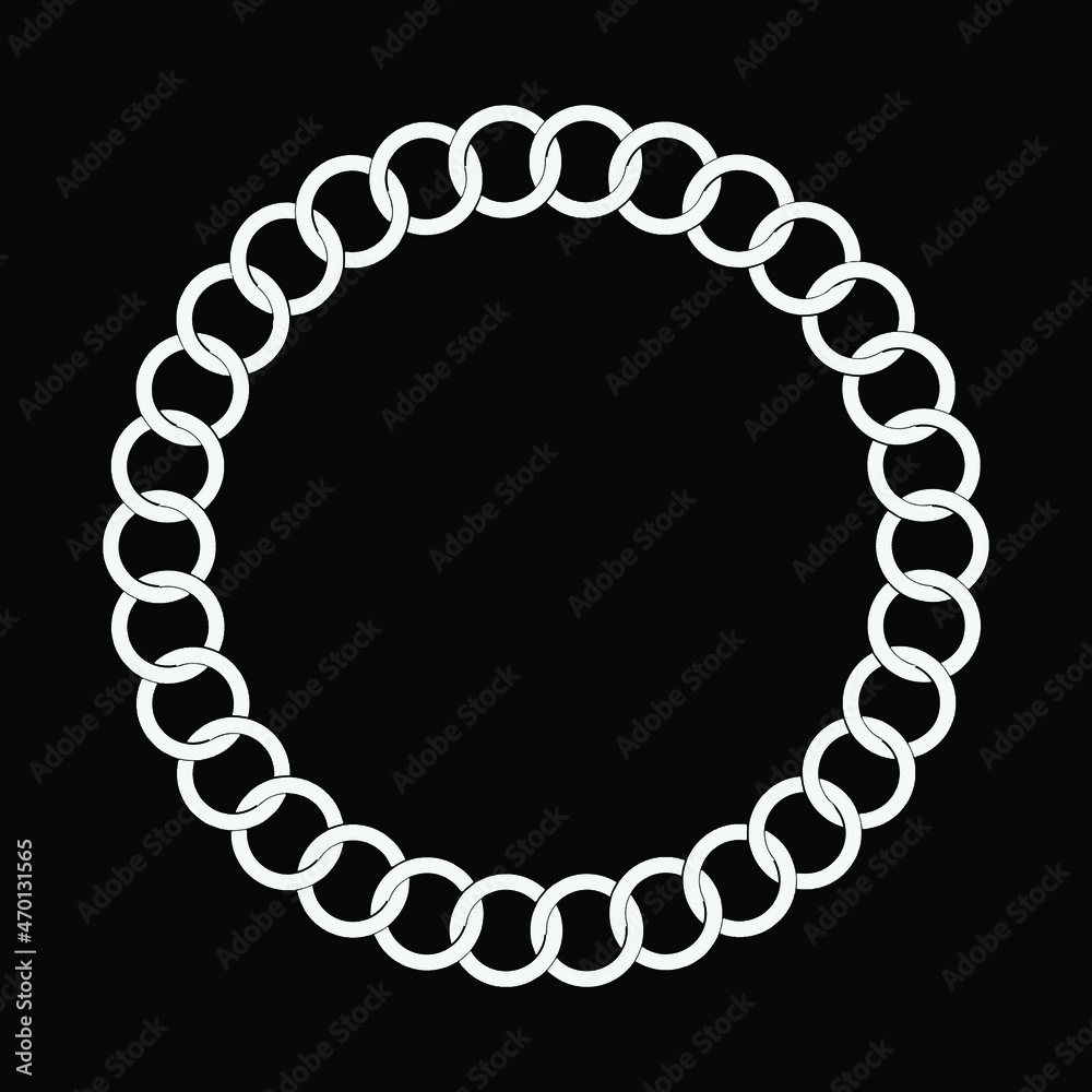 Round frame of chain. Circle chain frame. Round frame of chain. Circle chain frame.