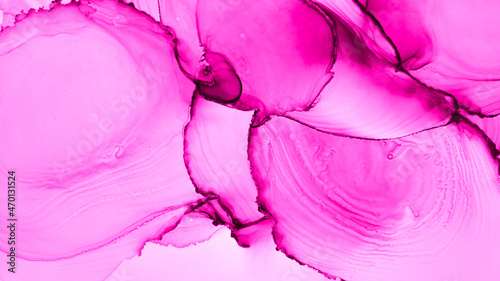 8 March Alcohol Ink. Red Air Concept. Pink Galaxy