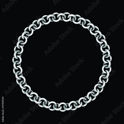 Round frame of chain. Circle chain frame.