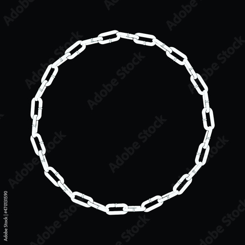 Round frame of chain. Circle chain frame.