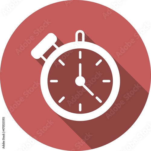 Stop Watch Glyph Circle Vector Icon Design