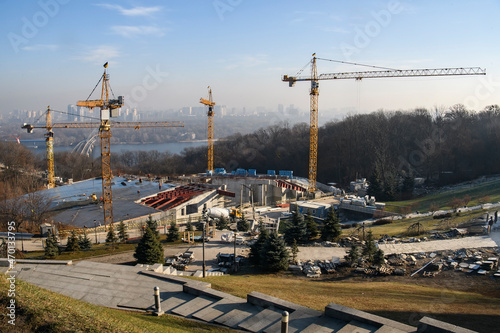 Construction of the Holodomor Museum dedicated to victims of big hunger in Ukraine in 1932 - 1933. Kyiv, Ukraine. photo