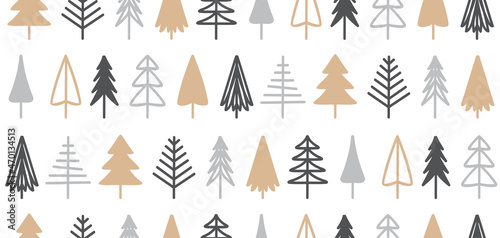 christmas abstract fir tree decoration seamless pattern