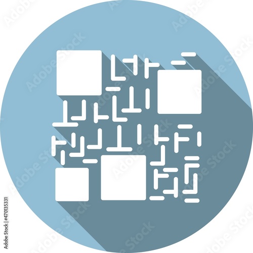 Qr code Glyph Circle Vector Icon Design