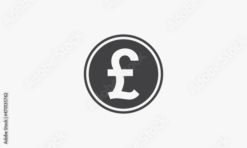 circle icon coin pound sterling isolated on white background.
