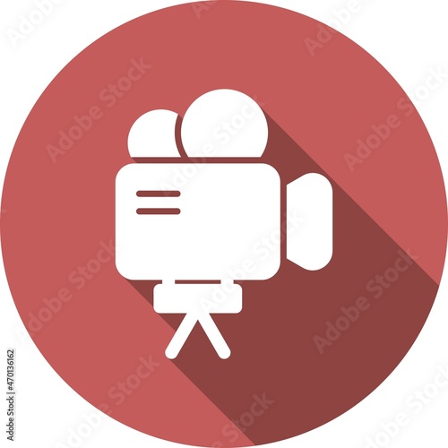 Video Camera Glyph Circle Vector Icon Design