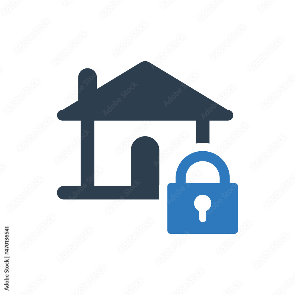 Home lock security icon Home lock security icon