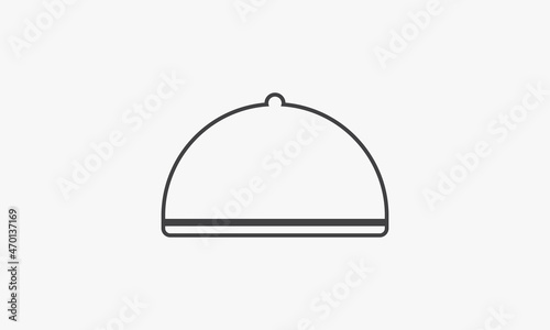 line icon food tray isolated on white background.