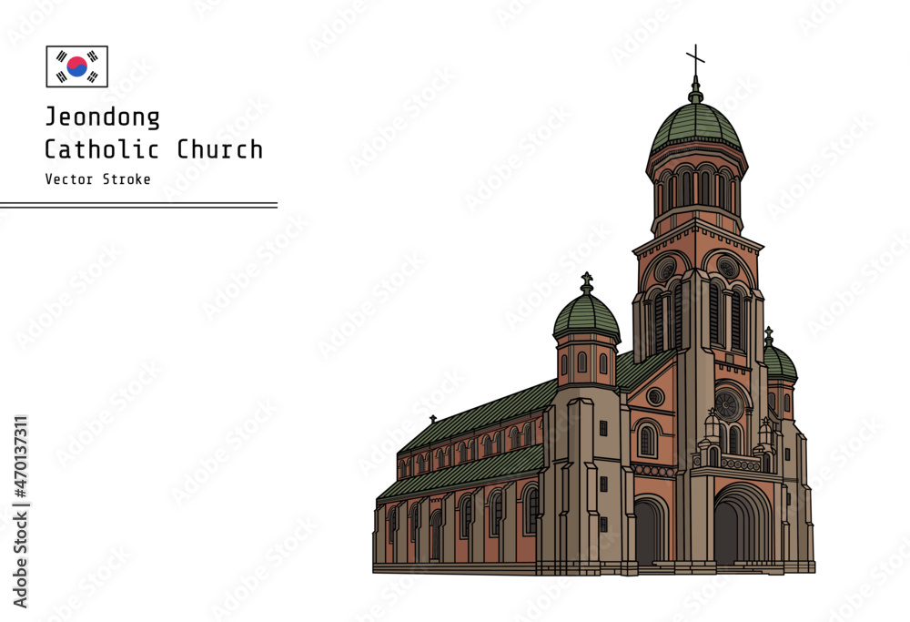 Obraz premium The Jeondong Cathedral also known as the Old Cathedral of Jeondong and now as the Jeondong Church of Francis Xavier is an important Catholic church in Jeonju, South Korea.
