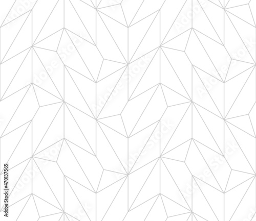 Рattern with thin straight lines and polygons on white background. Seamless linear Abstract geometric texture. Stylish background in Arabic style. Vector rapport for swatches.