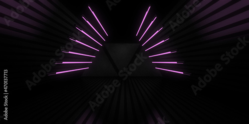 Fotografie 3D abstract background with neon lights