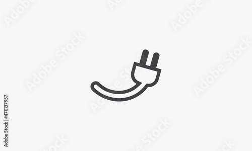 C cable socket letter logo design concept
