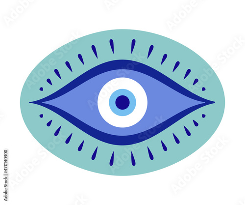 Blue Turkish amulet. Fatima eye. Glass nazar.