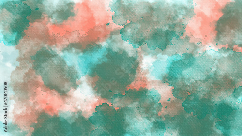 abstract watercolor hand painted background. Watercolor painted background with blots and splatters. Brush stroked painting. 2D Illustration.