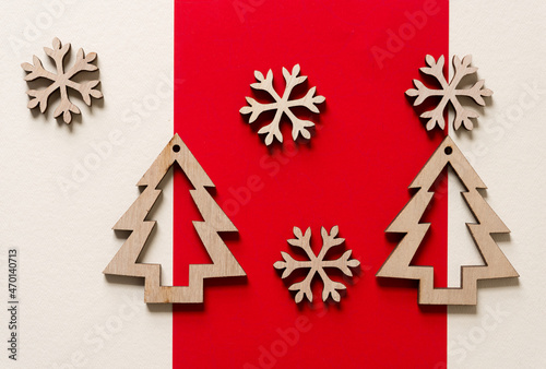 christmas decorations on a paper background
