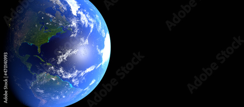 Earth from space with copy space. Elemnts are furnished by NASA. photo