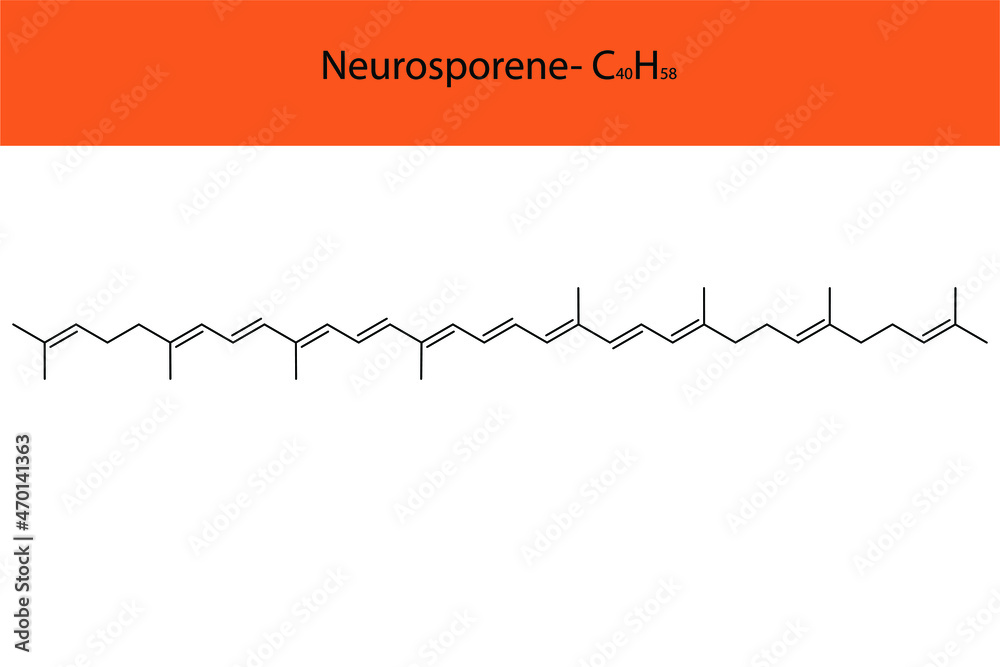 Neurosporene Skeletal structure and molecular formula. Organic ...