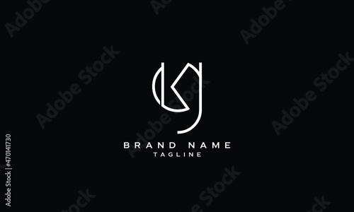 KG, GK, GKJ, KGJ, Abstract initial monogram letter alphabet logo design