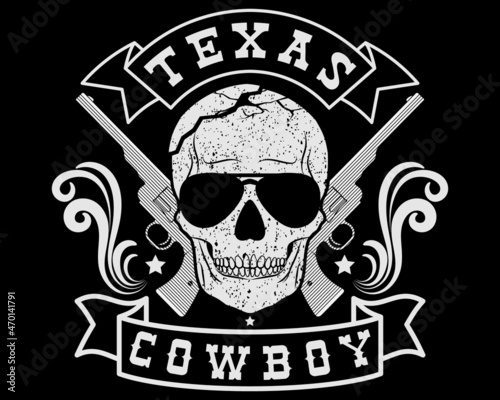 Texas Cowboy t-shirt design template. Western vintage style t-shirt.
