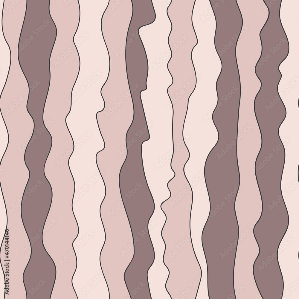 Retro wave creative seamless pattern. Vintage wavy line endless wallpaper.