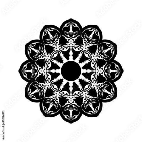 Simple Mandala Shape for Coloring. Vector Mandala. Floral. Flower. Oriental. Book Page. Outline.