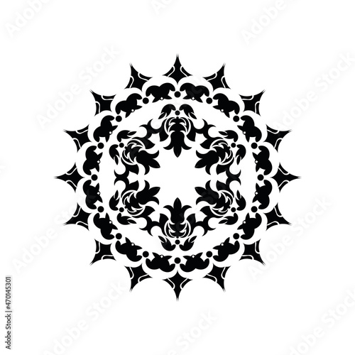 Simple Mandala Shape for Coloring. Vector Mandala. Floral. Flower. Oriental. Book Page. Outline.