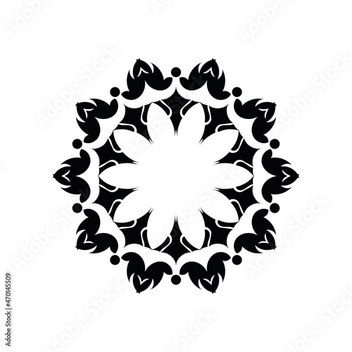 Simple Mandala Shape for Coloring. Vector Mandala. Floral. Flower. Oriental. Book Page. Outline.