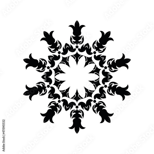 Simple Mandala Shape for Coloring. Vector Mandala. Floral. Flower. Oriental. Book Page. Outline.