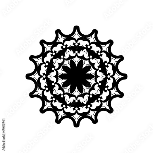 Simple Mandala Shape for Coloring. Vector Mandala. Floral. Flower. Oriental. Book Page. Outline.