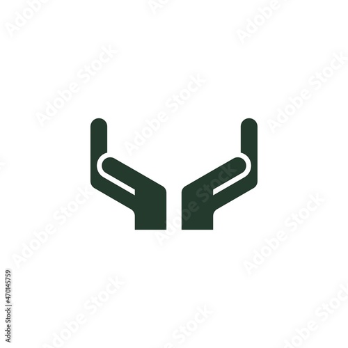 Safe hands logo design illustration vector template. Hand care symbol inspiration