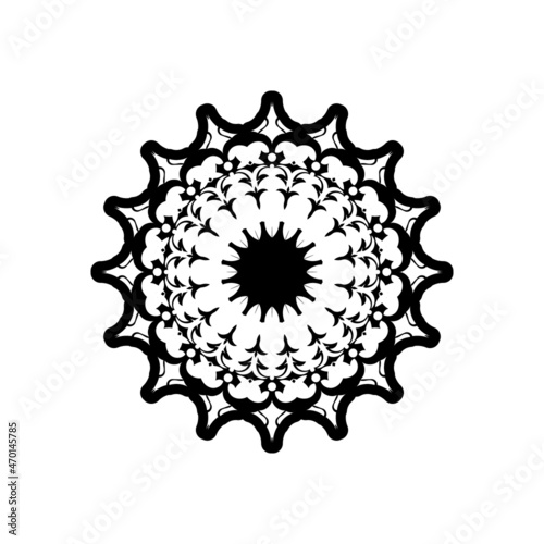 Simple Mandala Shape for Coloring. Vector Mandala. Floral. Flower. Oriental. Book Page. Outline.